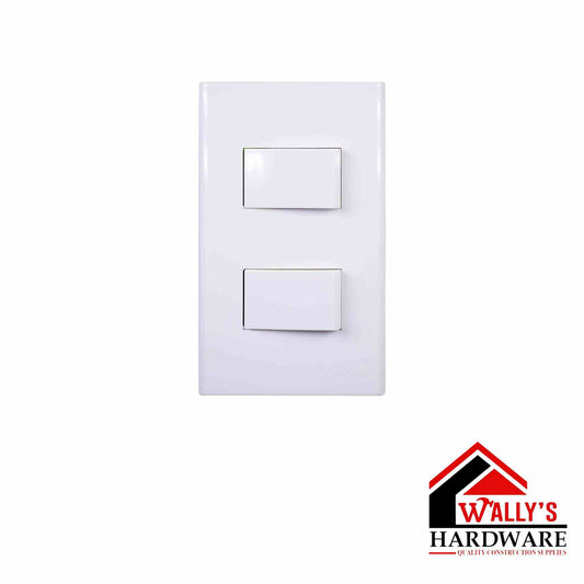 Azena 2 Gang 3 Way Switch With Plate X 10 PCS