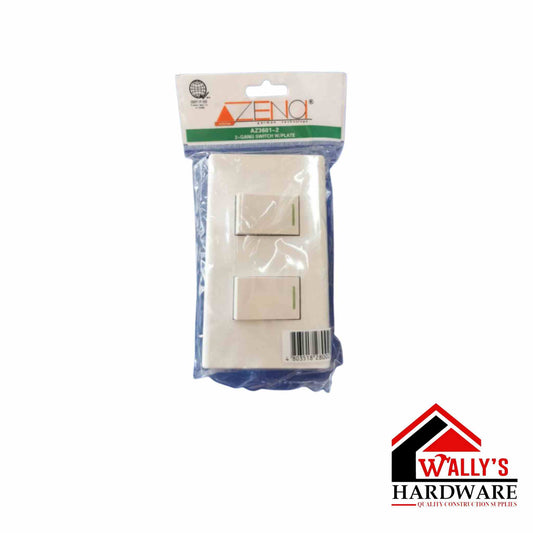 Azena 2 Gang Switch With Plate X 10 PCS