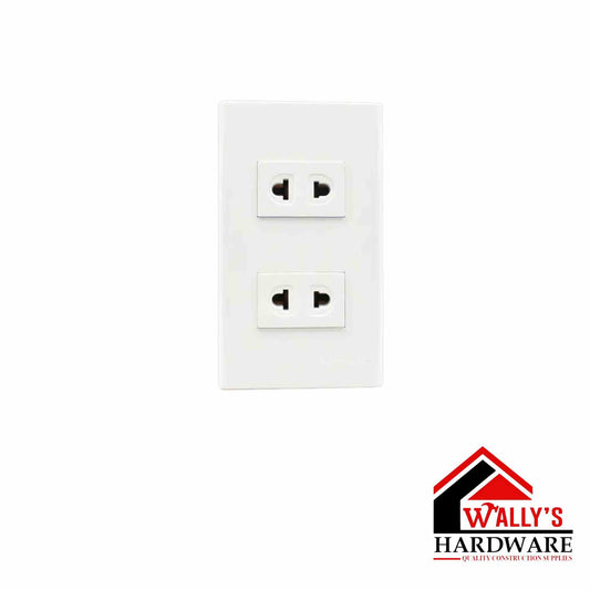 Azena 2 Gang Regular Outlet With Plate X 10 PCS