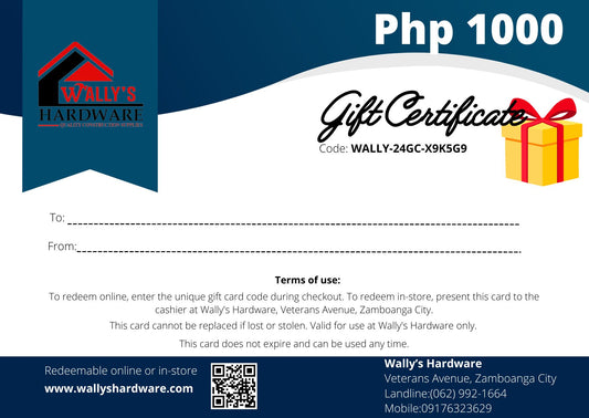 Build Your Dreams: Wally’s Hardware Gift Certificate