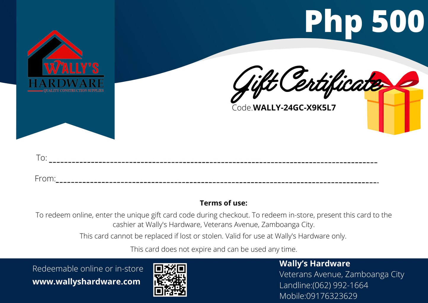 Build Your Dreams: Wally’s Hardware Gift Certificate