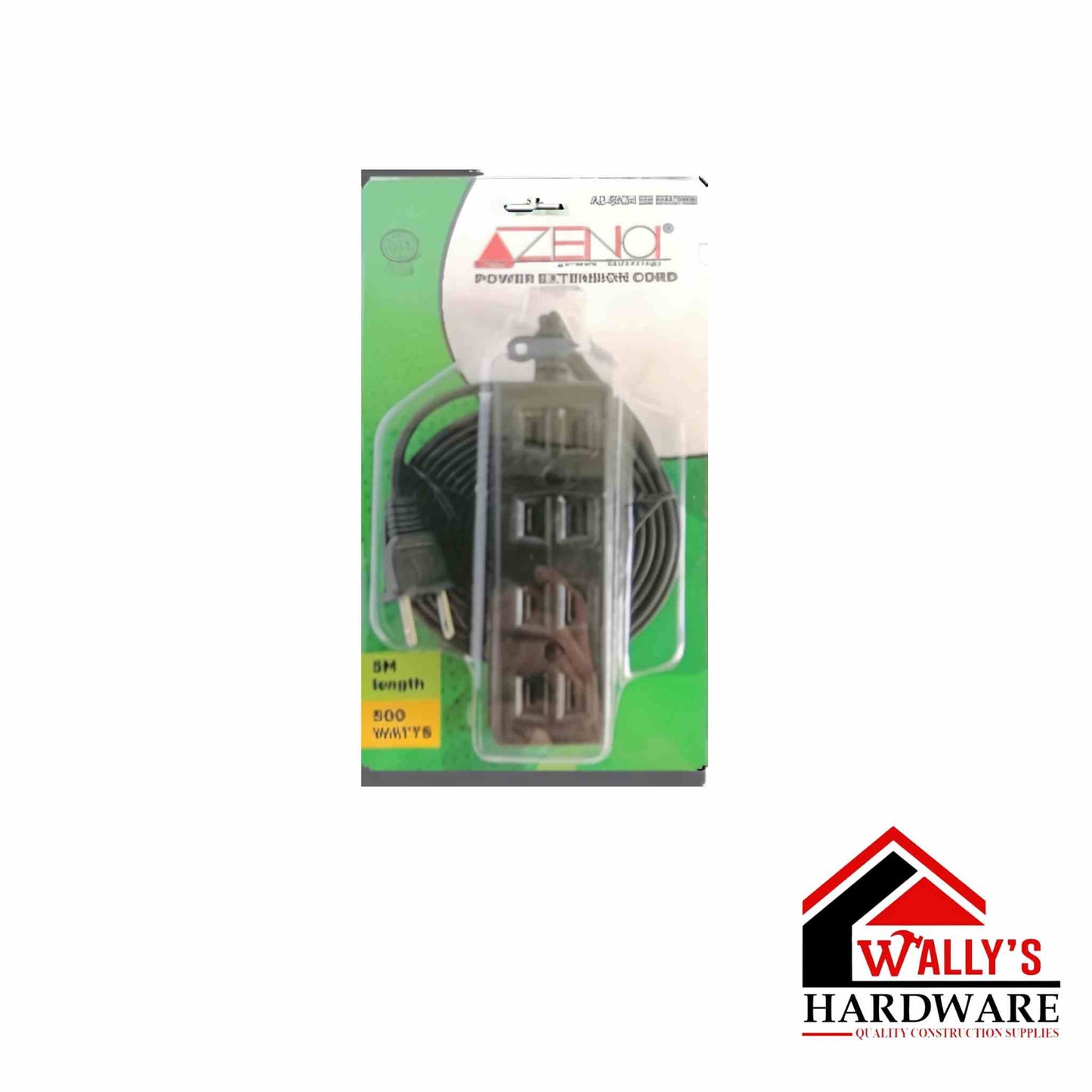 Azena 5 Meters Power Cord Brown X 10 PCS [4 Gang Outlet]